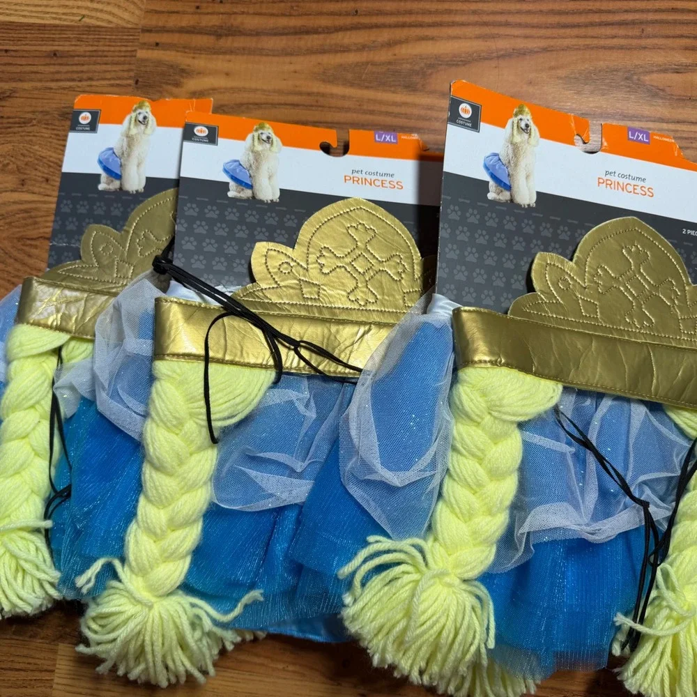 Pet Costume Lot Shark Dinosaur Princess Rainbow Tutu Patriot Mummy L XL NEW